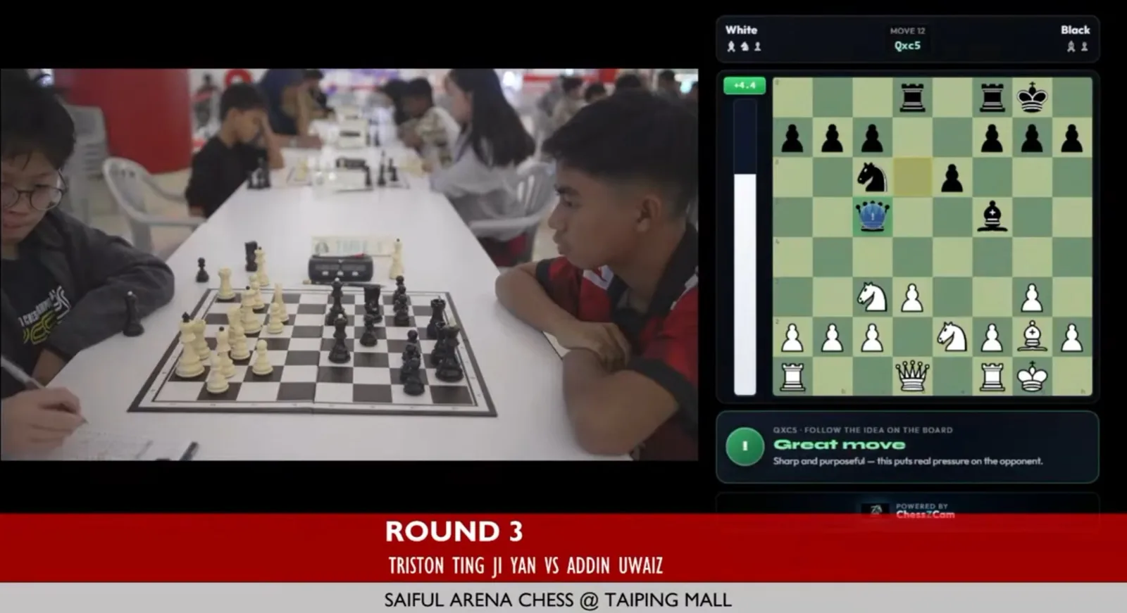 Real ChessZCam tournament broadcast example